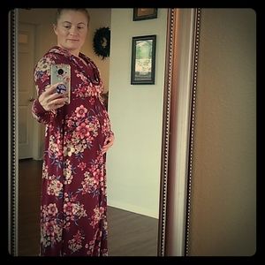 Motherbee Maternity Cowl Neck Long Sleeve Dress